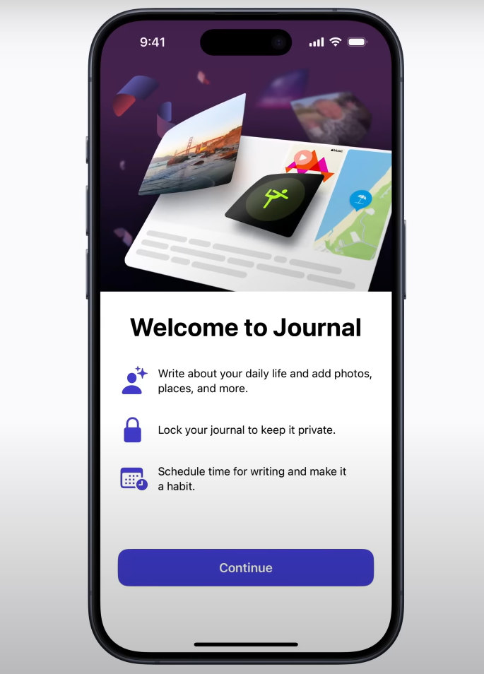 Journal app is an iPhone's latest feature where it allows user to record gratitude & reflection digitally