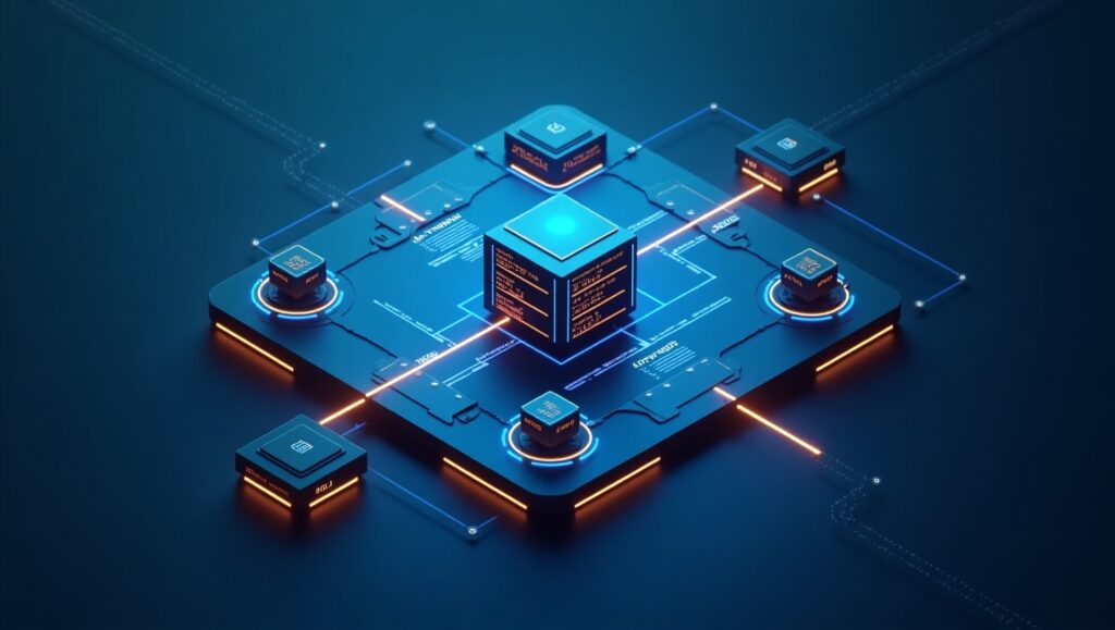Isometric diagram of a firewall appliance with IDS/IPS sensors and segmented network zones